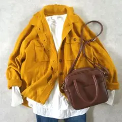 ローリーズファームF 長袖ニット黄色 ポケット付 カーディガン