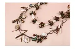 ★パール×シェルロングネックレスSV金具★新品【楽ギフ_包装】母の日プレゼント