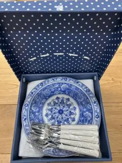 陶器の皿＋フォーク　5セット