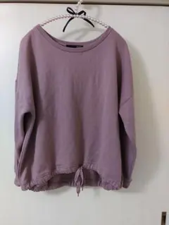 スウェット　トップス　裏起毛ピンク　フリーサイズ