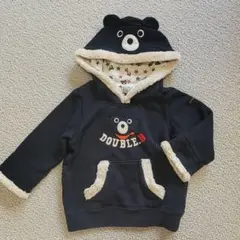 DOUBLE.B Bくん　フード付きパーカー 90　黒　なりきりパーカー