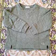 #83 センスオブワンダー ニットキルトトレーナー カーキー 110