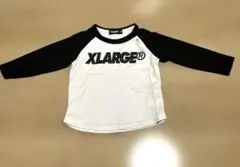 XLARGE ロンT ロゴ　ホワイト　白　ブラック　黒　90cm