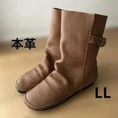 本革 キャメル バックル付きショートブーツ　LL