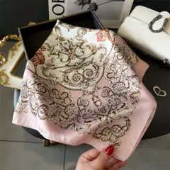 スカーフ レディース 大判 バンダナ 柄 上品 首巻き バッグアクセサリー