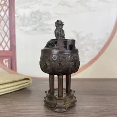 銅 細工 獅蓋香薫炉 禅意盤香三足炉 装飾品 工芸品 置物 - メルカリ