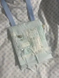 水色パッチワークショルダーバッグ ハンドメイド