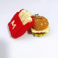【展示のみ】ハンドメイド 手編み ミニチュア ハンバーガー ポテト ハンドメイド 手編み ミニチュア ハンバーガー ポテト - メルカリ