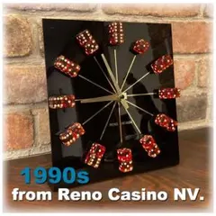 Rare! 90s Red Casino Dice Tabletop Clock