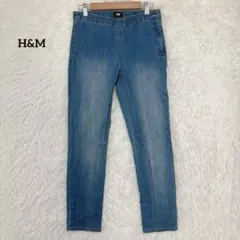 H&M デニムパンツ スキニー サイドファスナー サイドジップ EUR34