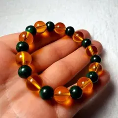 天然石　ブレスレット　シトリン　マラカイト　レディース