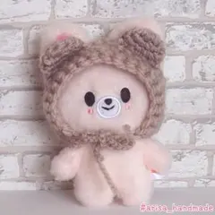 skzoo 10cm ぬい服 リスパ くま耳トレカ風ボンネット フォクシニー.2