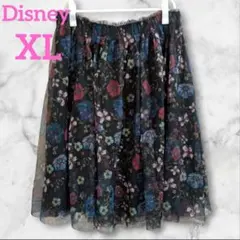 Disney×LC 【XL】花柄 チュールスカート 黒 コラボ ヴィンテージのサムネイル