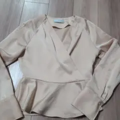 新品未使用】CELFORD セルフォード カシュクールブラウス 38 グレー 