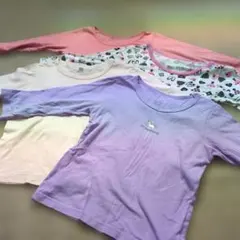 女の子　長袖　肌着　シンプル　年中素材　110cm 100cm　4枚セット
