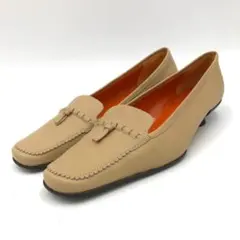 GUCCI グッチ パンプス ローファー ベージュ レザー 23.5cm