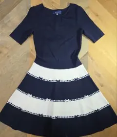 M's Gracy ネイビー ホワイト ワンピース Mサイズ y76