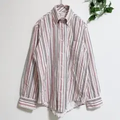 ロイヤルハレックス【M】コットンワイシャツ 長袖ストライプ カジュアル ビジネス
