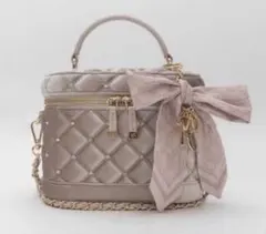 RANDA 2WAY リボンチャームキルティングバニティバッグ ピンク