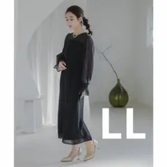epic day ボリュームスリーブシフォンロングワンピース　LL