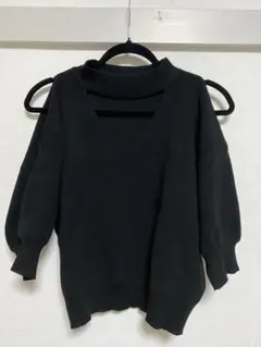 MURUAカシュクールチョーカーハーフニット ブラック サマーニット