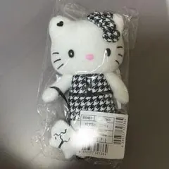 ハローキティ展　マスコットホルダー　千鳥格子　日焼けキティ セット　ぬいぐるみ ハローキティ展 マスコットホルダー 千鳥格子 ぬいぐるみ