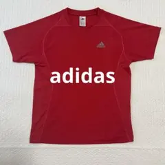 adidas　半袖　スポーツウェア　M 吸水速乾　赤　アディダス　メンズ