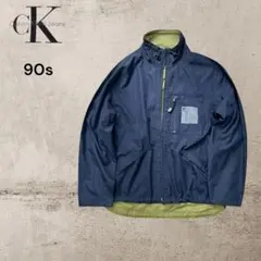【カルバンクラインジーンズ】90sリバーシブルナイロンジャケット黒カーキY2K