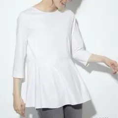 PLST グロスジャージーペプラムTシャツ ホワイトM 美品　完売のサムネイル