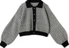 完売品 GRL 襟付きラメツイード編みニットカーディガン［gn39］