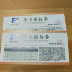 藤田観光 株主優待券2枚　箱根小涌園ユネッサン入場50%割引