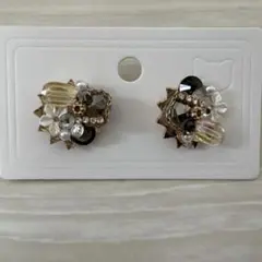花モチーフのクリスタルピアス 結婚式などに