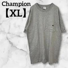 Champion チャンピオン Tシャツ グレー コットン100% 【XL】
