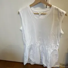 BANANA REPUBLIC ノースリーブ ペプラム トップス ホワイト Mのサムネイル