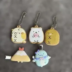 すみっコぐらし クッキーチャームコット 3個　ヘアクリップ　2個