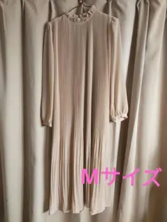 archives プリーツ ワンピース シースルー ベージュ系 Мサイズ