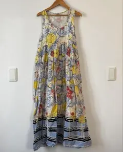 CUA COLLECTION インド綿ノースリーブ ロングワンピース