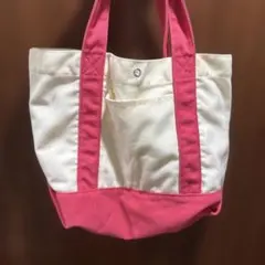 キャンバス トートバッグ ピンク ホワイト