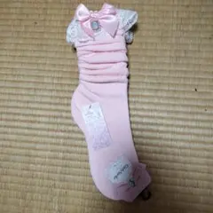 新品　50cm丈レースリボン付き　ルーズソックス　ピンク色