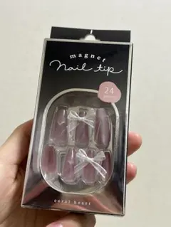 マグネットネイルチップ 24個 コーラルハート