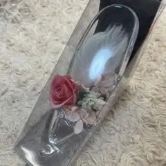 글래스 슈즈 블리자드 플라워 피규어