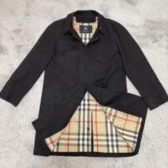 BURBERRY LONDON ステンカラーコート メガチェック 黒 ライナー付