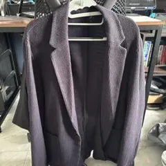 リブ編みダークパープルジャケット