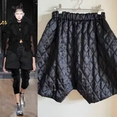 美品【コムデギャルソン】キルティングサルエルショートパンツかぼちゃブラック黒XSのサムネイル