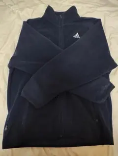 adidas アディダス フリースジャケット M ネイビー ワンポイントロゴ