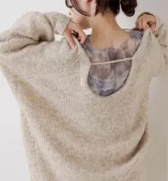 kastane メランジVあきニットプルオーバー