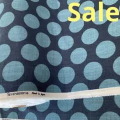 リネンライク　ビッグドット　オールドネイビーブルー　ハンドメイド生地　P