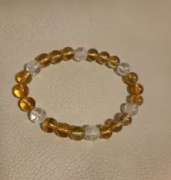 シトリン　水晶　ブレスレット　15センチ