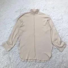 kastane テレコハイネックビッグロンT リブ　アウトシーム　ベージュのサムネイル