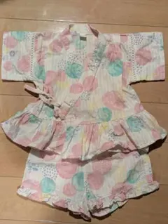 アプレレクール カラフルドット柄 甚兵衛 80cm　美品